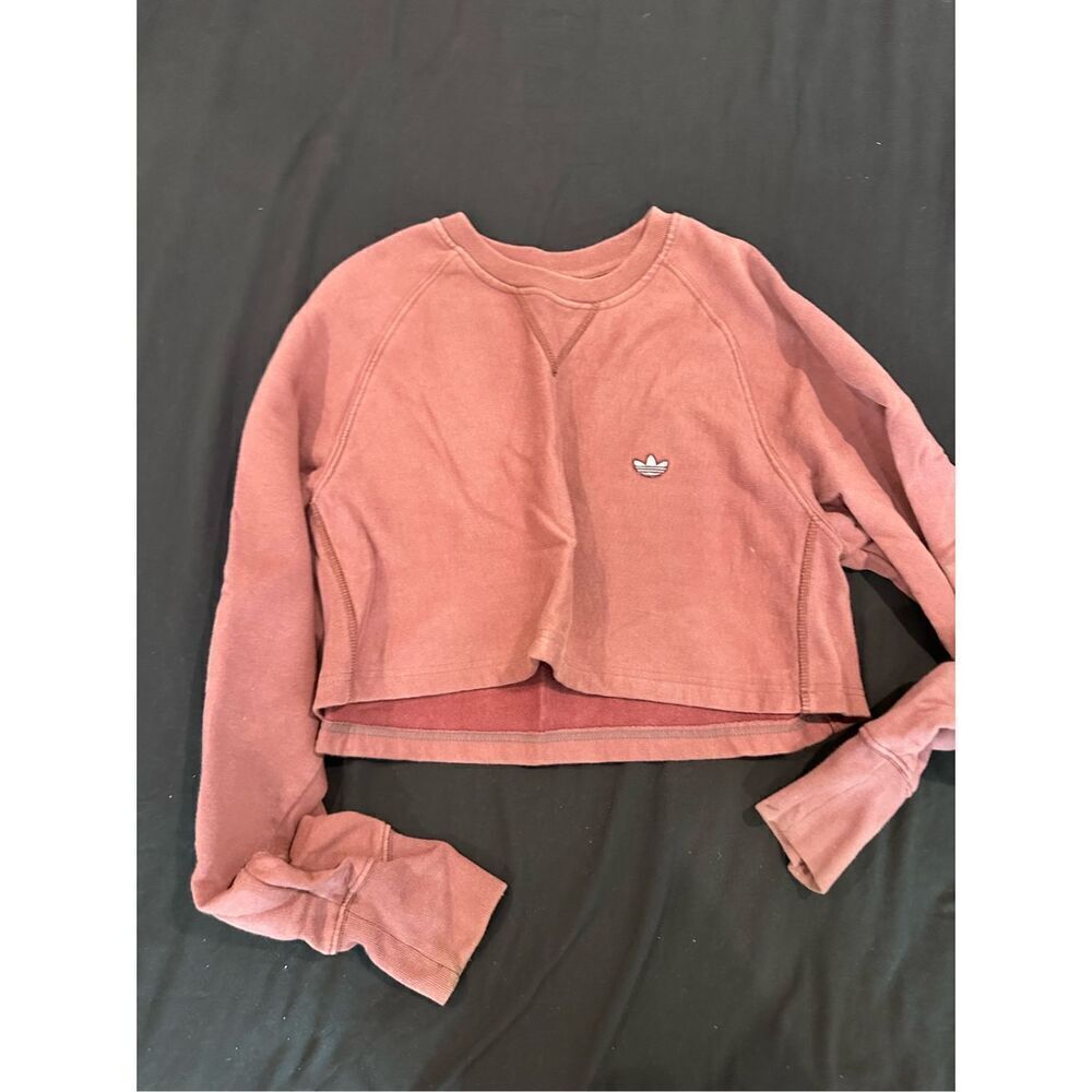 Adidas size small rustic reddish brown crop sweater
